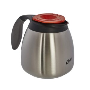 Wilbur Curtis 64oz ThermoPro Decaf Orange Stainless Steel Steel Lined Pourpot with Brew-Thru Lid
