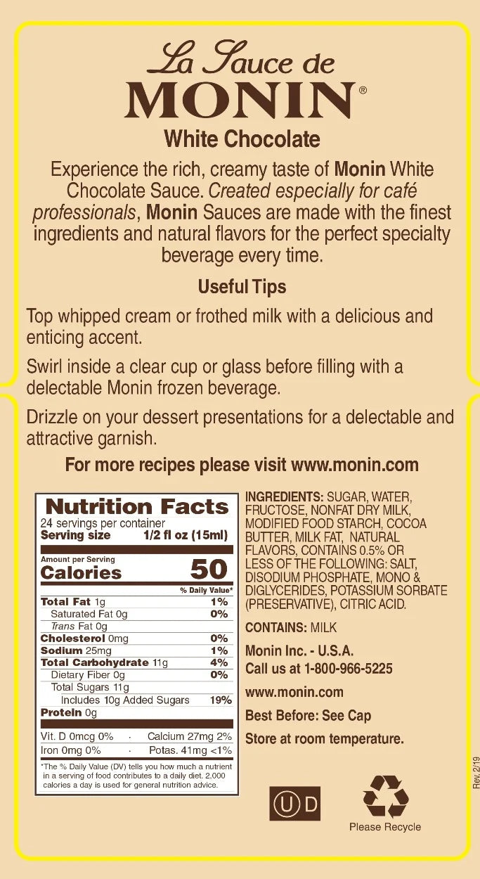 White Chocolate 12oz sauce - Image 2