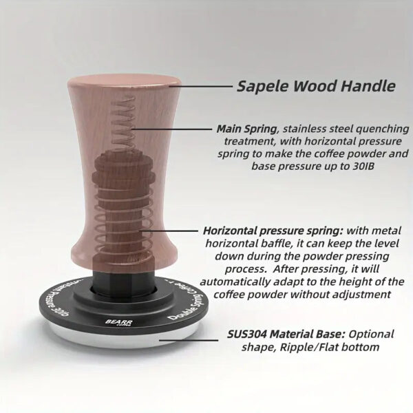 Calibrated Wooden Handle Tamper 58mm - Image 3