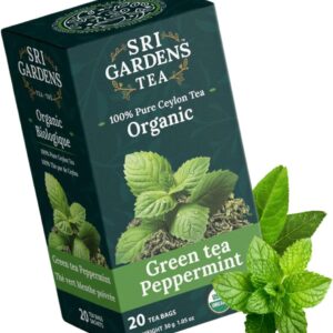 Sri Gardens Tea Green Tea Peppermint Tea Bags, 20ct
