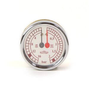 Elektra Dual Pressure Gauge Chrome